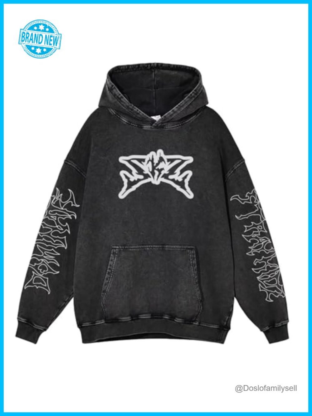 Acid Wash Oversized Hoodie for Women Cotton Blend Vintage Sweatshirt